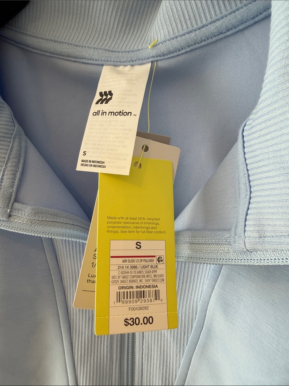 all in motion Light Blue Sleeveless Half-Zip Pullover - Picture 2 of 5
